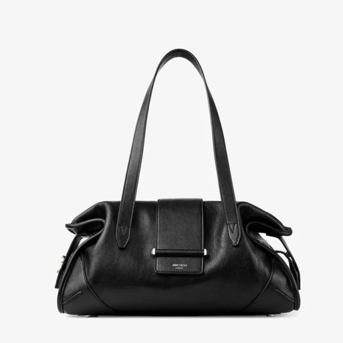 Bar Holdall Medium Black Biker Leather Holdall Bag