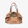 Bar Holdall Medium Toffee Suede Holdall Bag with Biker Leather Trim and Pearl Studs