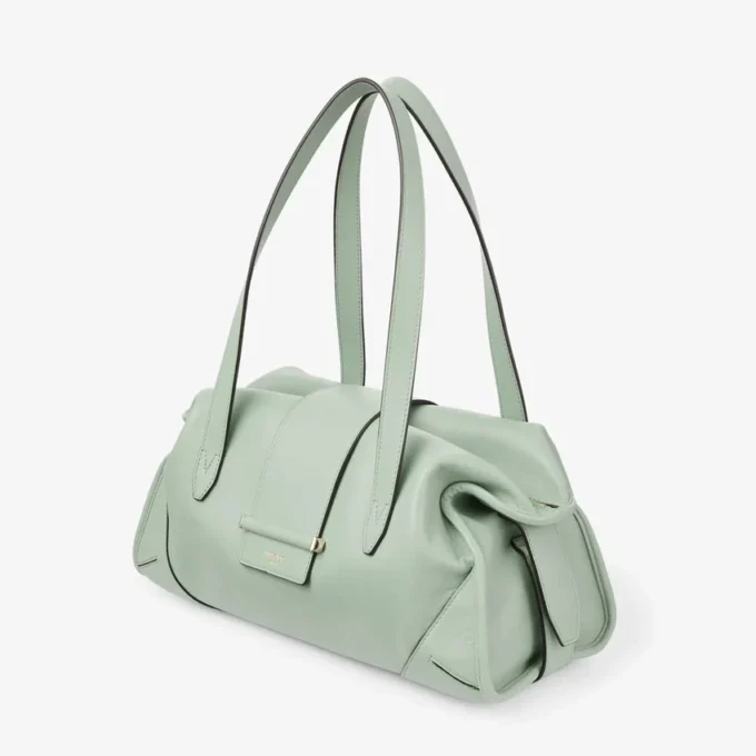 Bar Holdall Medium Verde Biker Leather Holdall Bag