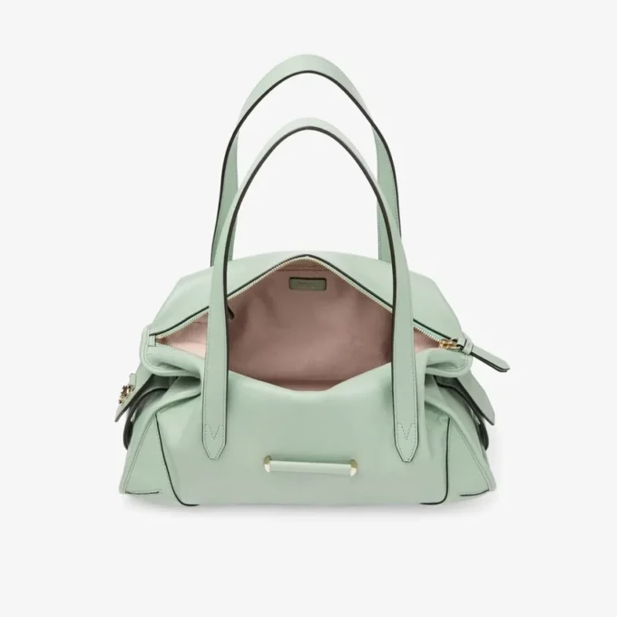 Bar Holdall Medium Verde Biker Leather Holdall Bag