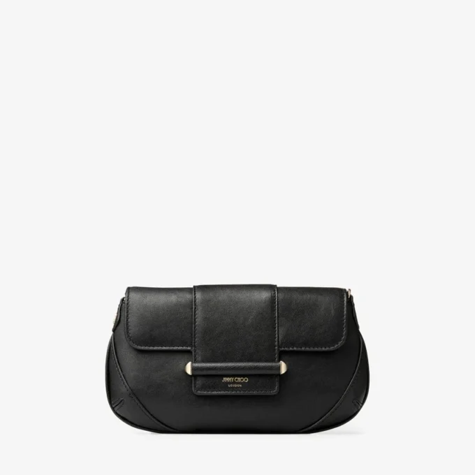 Bar Wallet with Chain Black Biker Leather Shoulder Bag