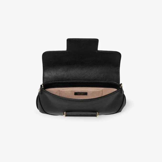 Bar Wallet with Chain Black Biker Leather Shoulder Bag