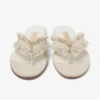 Bay Flat Almond Mix Frayed Flecked Canvas Flat Sandals