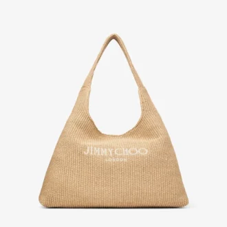 Beach Diamond Hobo Large Natural Raffia Shoulder Bag