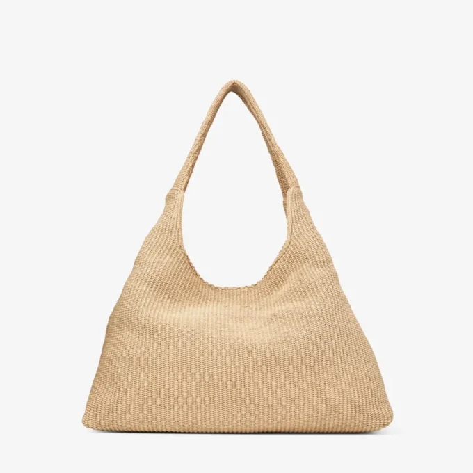 Beach Diamond Hobo Large Natural Raffia Shoulder Bag