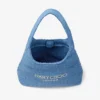 Beach Diamond Hobo Large Ocean Blue and Ecru Raffia Shoulder Bag
