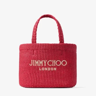 Beach Tote East-West Mini Ruby Red and Light Gold Mini Beach Top Handle Tote Bag