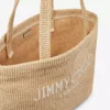 Beach Tote East-West Natural Raffia Embroidered Tote Bag