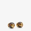 Beads Earrings Tortoiseshell and Gold Finish Metal and Acrylic Stud Earrings