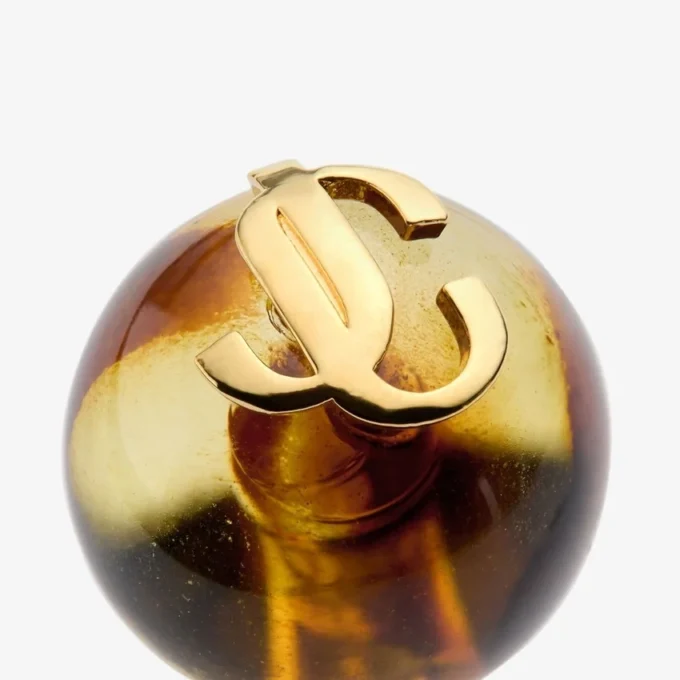 Beads Earrings Tortoiseshell and Gold Finish Metal and Acrylic Stud Earrings