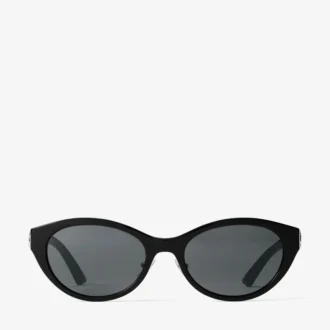 Benna Black and Grey Acetate Oval Sunglasses