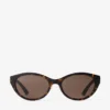 Benna Havana and Dark Brown Acetate Oval Sunglasses