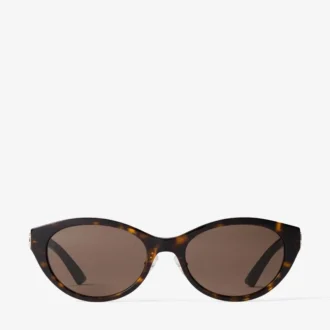 Benna Havana and Dark Brown Acetate Oval Sunglasses