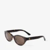 Benna Havana and Dark Brown Acetate Oval Sunglasses