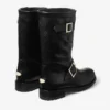 Biker Mid Black Biker Leather Ankle Boot