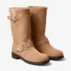 Biker Mid Toffee Velvet Suede Ankle Boots