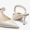 Bing 65 Linen Patent Leather Mules with Crystal Strap