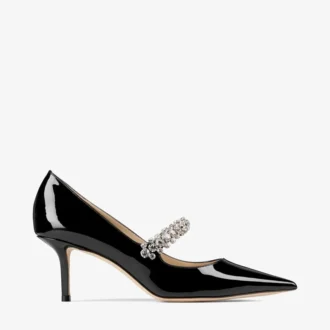Bing Pump 65 Black Patent Leather Pumps with Crystals