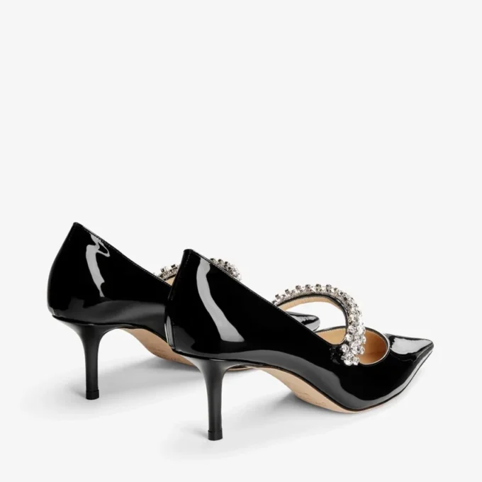 Bing Pump 65 Black Patent Leather Pumps with Crystals