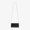 Bing Wallet Chain Black Leather Mini Shoulder Bag with Crystal Piece