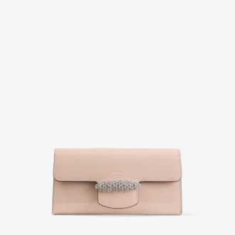 Bing Wallet with Chain Macaron Patent Leather Mini Shoulder Bag with Crystal Piece