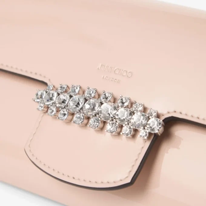 Bing Wallet with Chain Macaron Patent Leather Mini Shoulder Bag with Crystal Piece