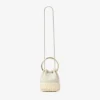 Bon Bon Almond Mix Flecked Canvas and Wicker Bucket Bag