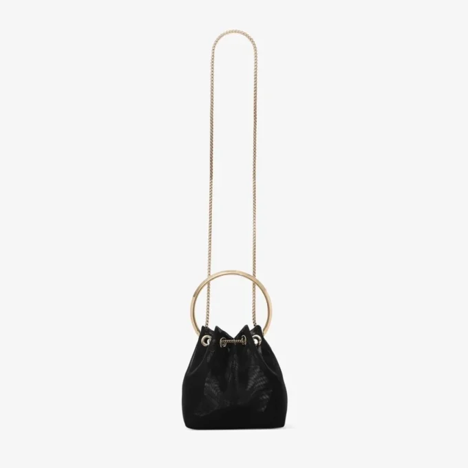 Bon Bon Black Mesh Bucket Bag