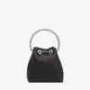 Bon Bon Black Satin Bag with Crystal Handle