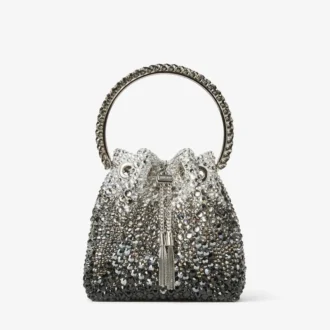 Bon Bon Black Satin Bag with Crystals