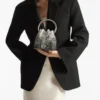 Bon Bon Black Satin Bag with Crystals