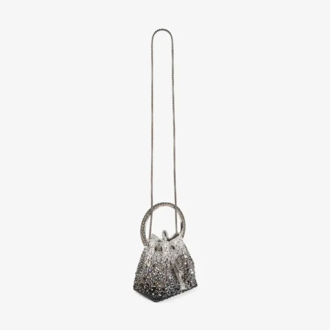 Bon Bon Black Satin Bag with Crystals