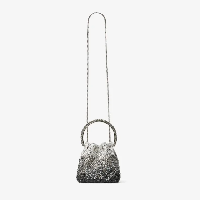 Bon Bon Black Satin Bag with Crystals