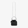 Bon Bon Black Satin Bucket Bag with Velvet Bow