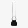 Bon Bon Black Satin Handbag with Metal Handle