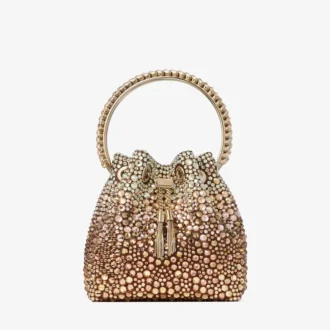 Bon Bon Bronze Satin Handbag with Degrade Crystals