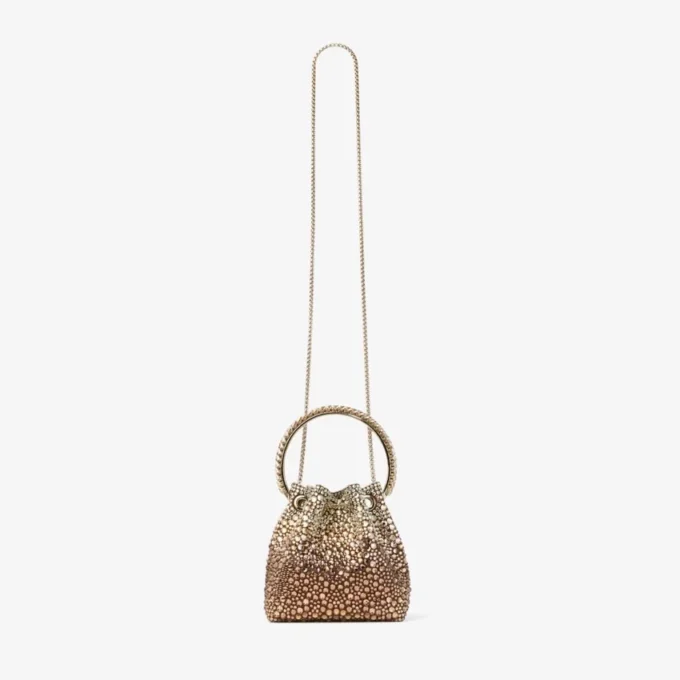 Bon Bon Bronze Satin Handbag with Degrade Crystals