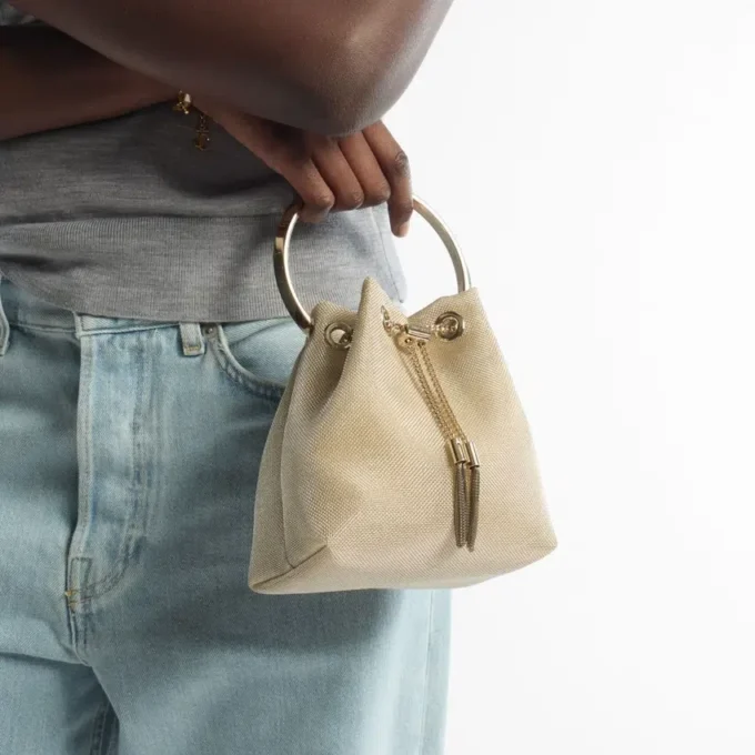 Bon Bon Champagne Metallic Mesh Bag