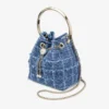 Bon Bon Crosshatch Denim Fabric Bucket Bag