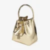 Bon Bon Gold Mirror Fabric Mini Bag with Metal Handle