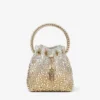 Bon Bon Gold Satin Bag with Crystals
