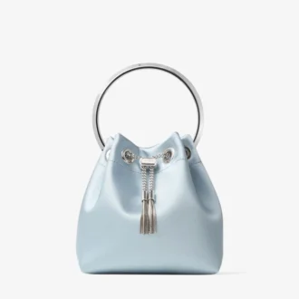 Bon Bon Ice Blue Satin Bucket Bag