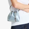 Bon Bon Ice Blue Satin Bucket Bag