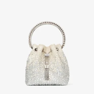 Bon Bon Ivory Satin Crystal Bag