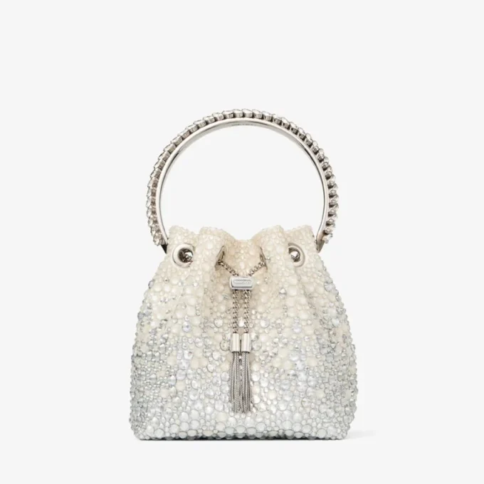 Bon Bon Ivory Satin Crystal Bag
