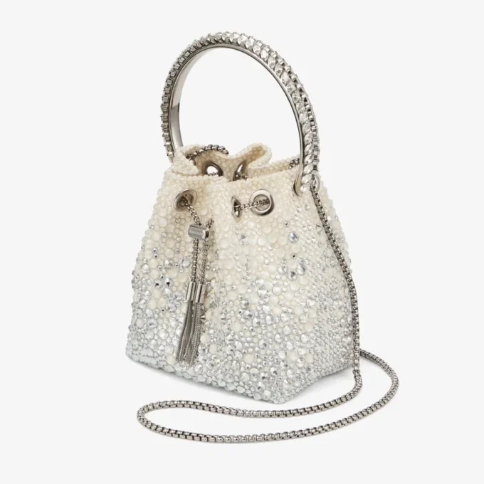 Bon Bon Ivory Satin Crystal Bag