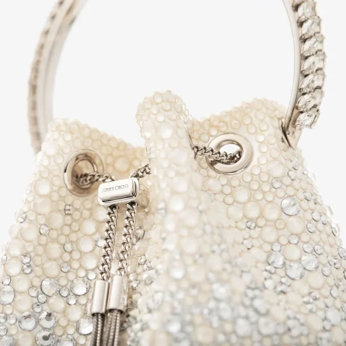 Bon Bon Ivory Satin Crystal Bag