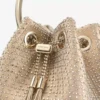 Bon Bon Light Gold Satin and Illusion Crystal Mesh Handbag