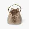 Bon Bon Light Gold Satin and Illusion Crystal Mesh Handbag