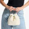 Bon Bon Natural Bucket Bag with Metal Handle